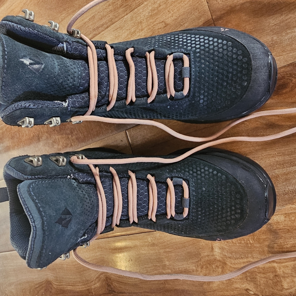 Black Hiking Boots with Pink Laces